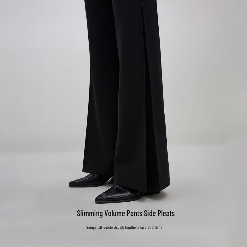 ONLY Women's High-Waist Hidden Placket Flared Casual Trousers