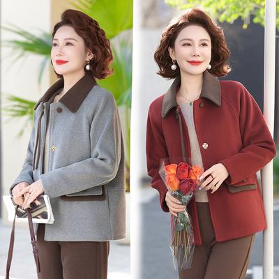 Middle-aged Women's Jackets Spring and Autumn Coats Chinese Style Lapel Ladies Tops