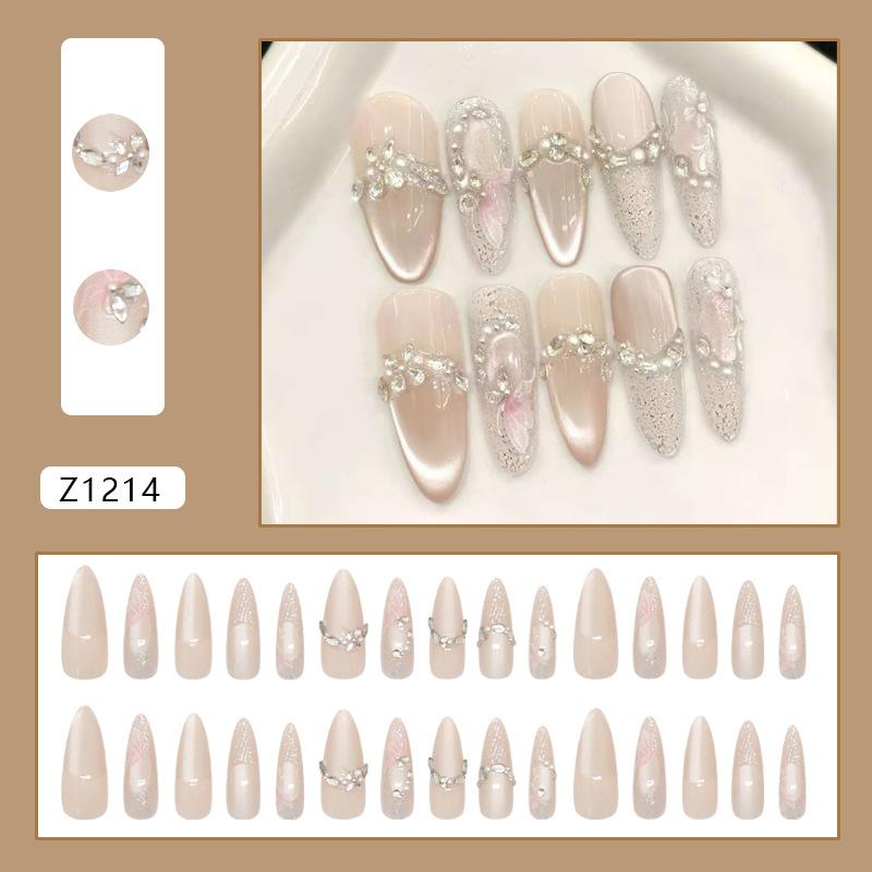 

Three-dimensional cat s eye fairy butterfly pearl flash diamond French fashion European and American ins style removable wearable armor 30 pieces