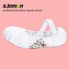 [s.lemon] White Elastic Canvas Dance Shoes Ballet Shoes Yoga Shoes Gym Shoes White Floral, 36EU