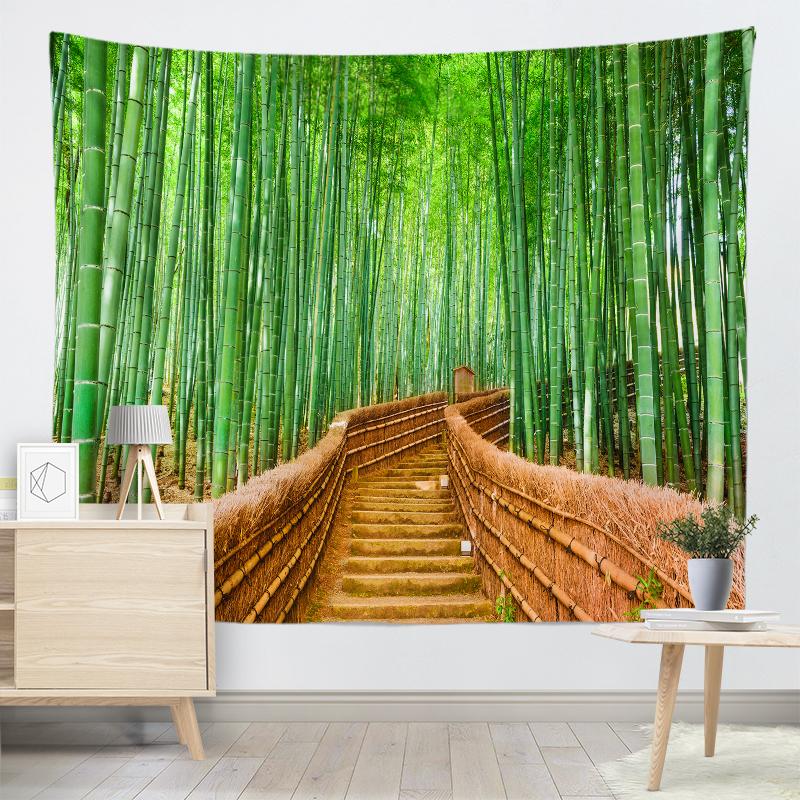 

Украшение дома бамбуковый лес узор яркий жизненный цикл настенный гобелен настенная ткань подушка фон одеяло 230x180 200x150cm