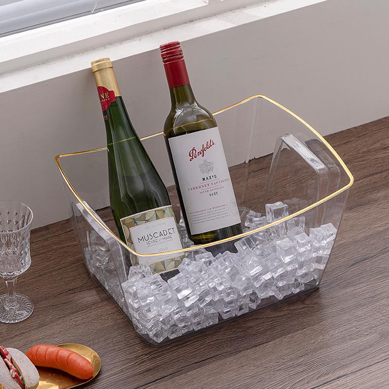 Ice Bucket Bar: Red Wine & Beer Multi-purpose Storage for Fruits, Vegetables, and Camping.