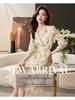 High-End Floral Print V-Neck Long Sleeve Summer Dress for Women