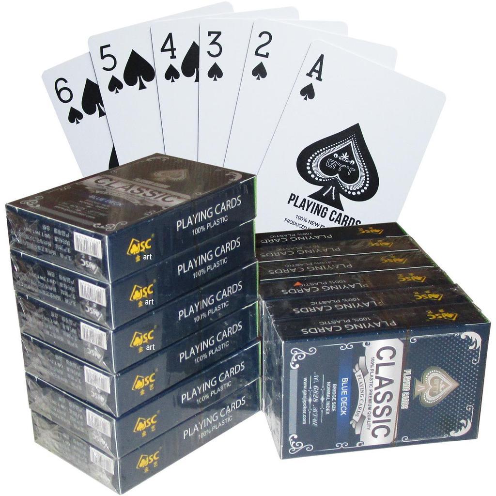 Golden Art Frosted Plastic Playing Cards - Bridge Size, Various Models & Colors Available
