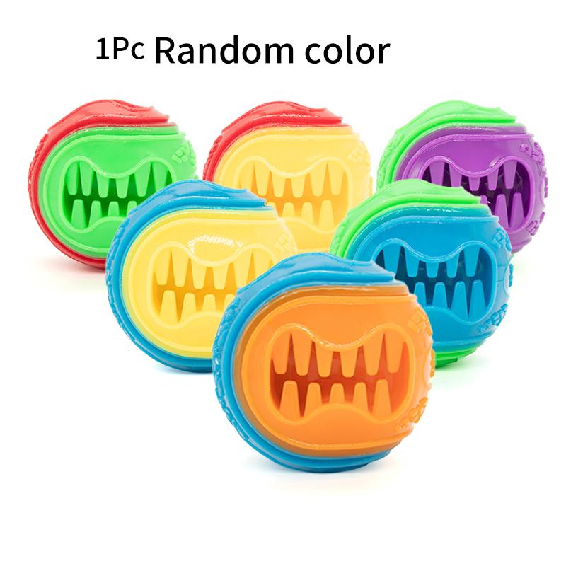 Dog Chew Toy Dog Leaking Food Ball Soft TPR Toys for Dog Pet Teeth Cleaning Bite Resistance Squeaky Dog Ball Toy Pet Supplies