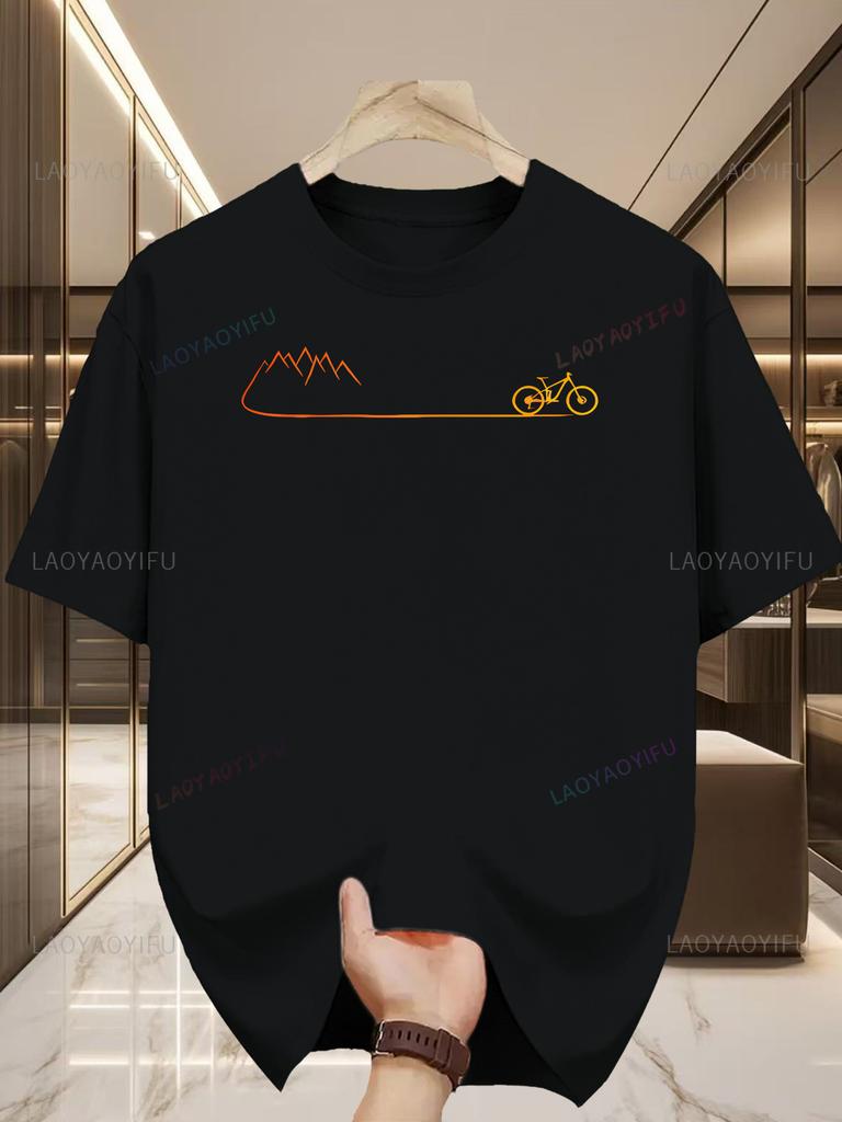 Mens Breathable Outdoor Cycling TShirt Moisture Wicking QuickDry Athletic Top with Mountain Streetwear Graphic Print Tshirt