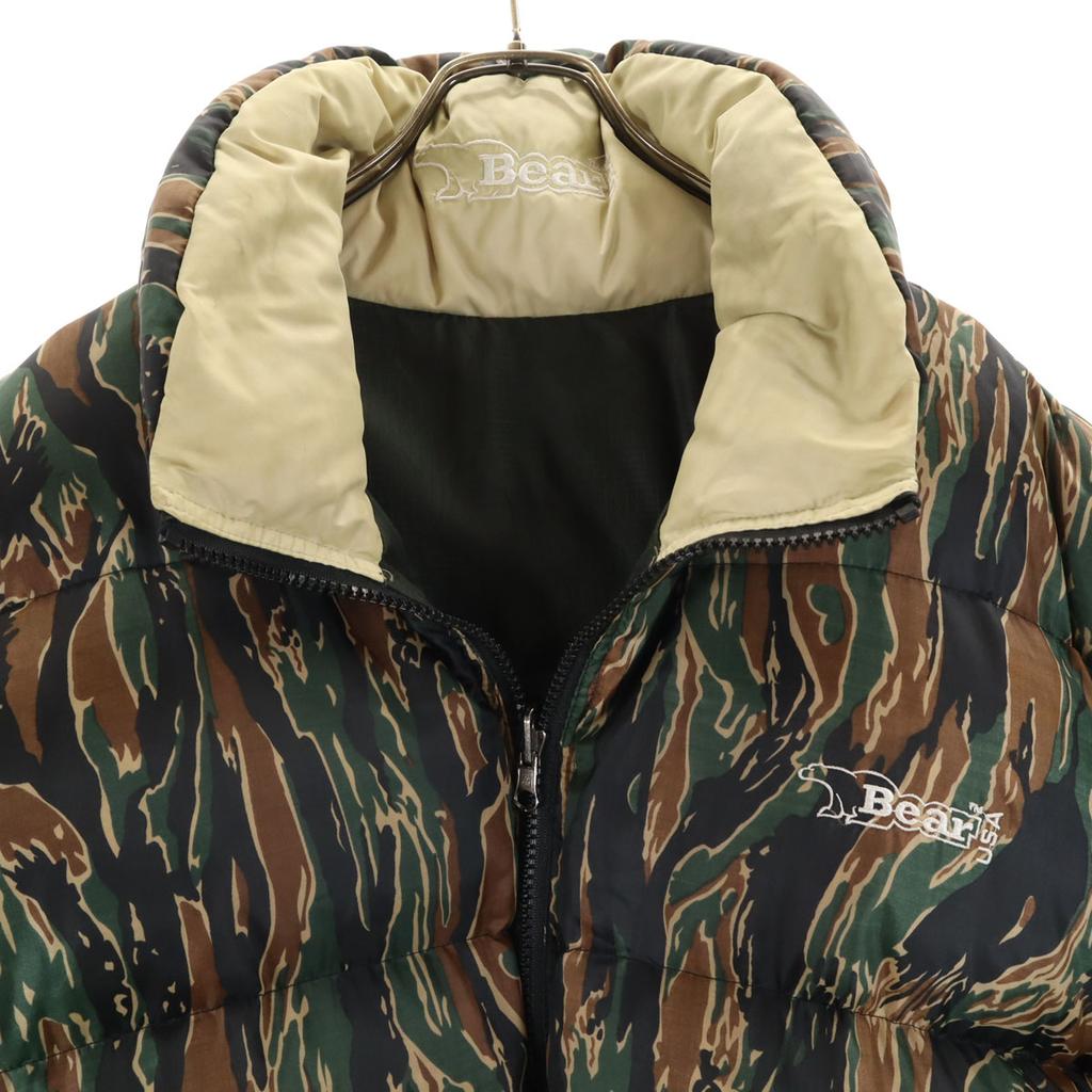 Bear USA Camouflage Down Jacket L Khaki Reversible Women Used