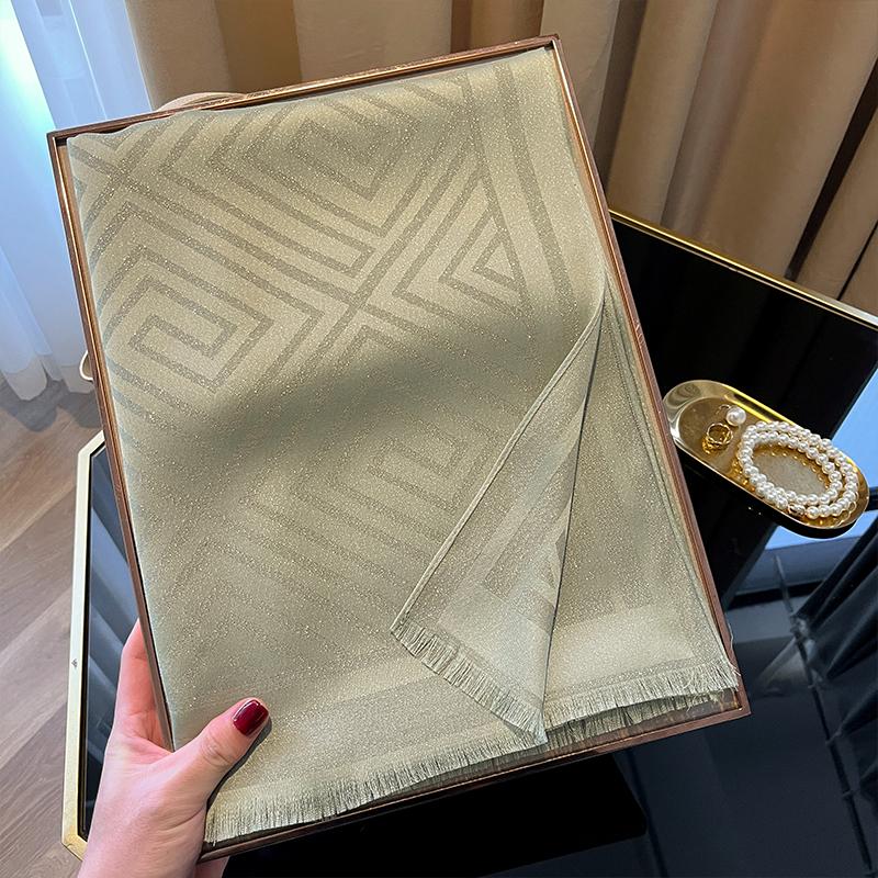 Ladies Elegant Print Hijab Cotton Long Scarf With Four Seasons Sun Protection Scarf Decoration Shawl Wrap Headscarf