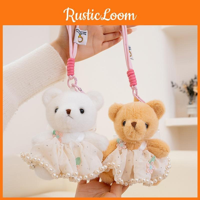 Bear Wear Dress Plush Keychain Stuffed Doll Pendant Backpack Decoration Gift