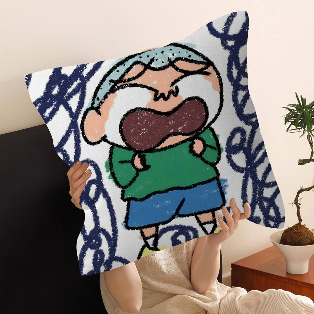 Cartoon Kawaii Anime CCrayon SShinChan Pillow Cover Sofa Cushion Cover Home Room Decoration Children Gift