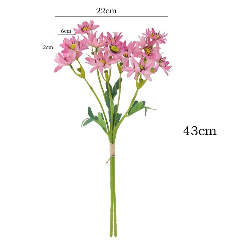 Pastoral Style Artificial Flowers Silk Daisy Bouquet Office Decor Fake Flower Simulation Orange Chamomile Room Decoration