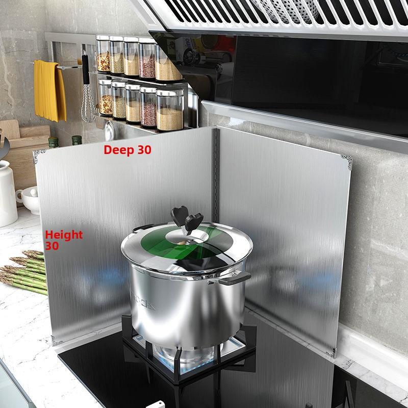 Oil Baffle Kitchen Stainless Steel Oil Baffle Thickened High Temperature Gas Stove Heat Insulation Plate Easy To Clean