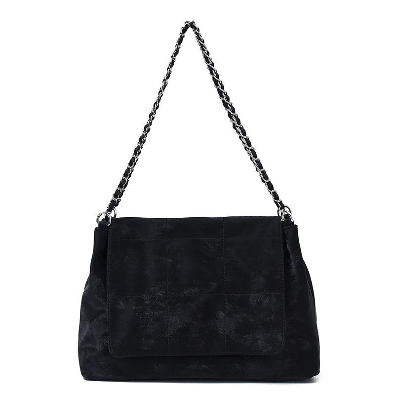 

Ретро матовая замшевая сумка-тоут женская новая универсальная цепочка на одно плечо классная сумка для поездок на работу сумка под мышкой чёрный