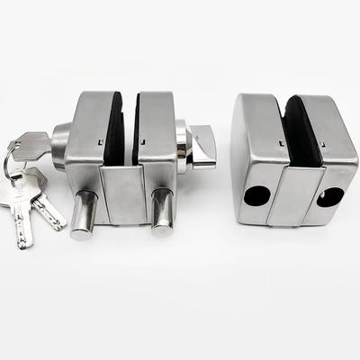 Glass Door Lock Stainless Steel Double Bolt No Punch Slide Control Home Improvement Hardware Tools Fittings