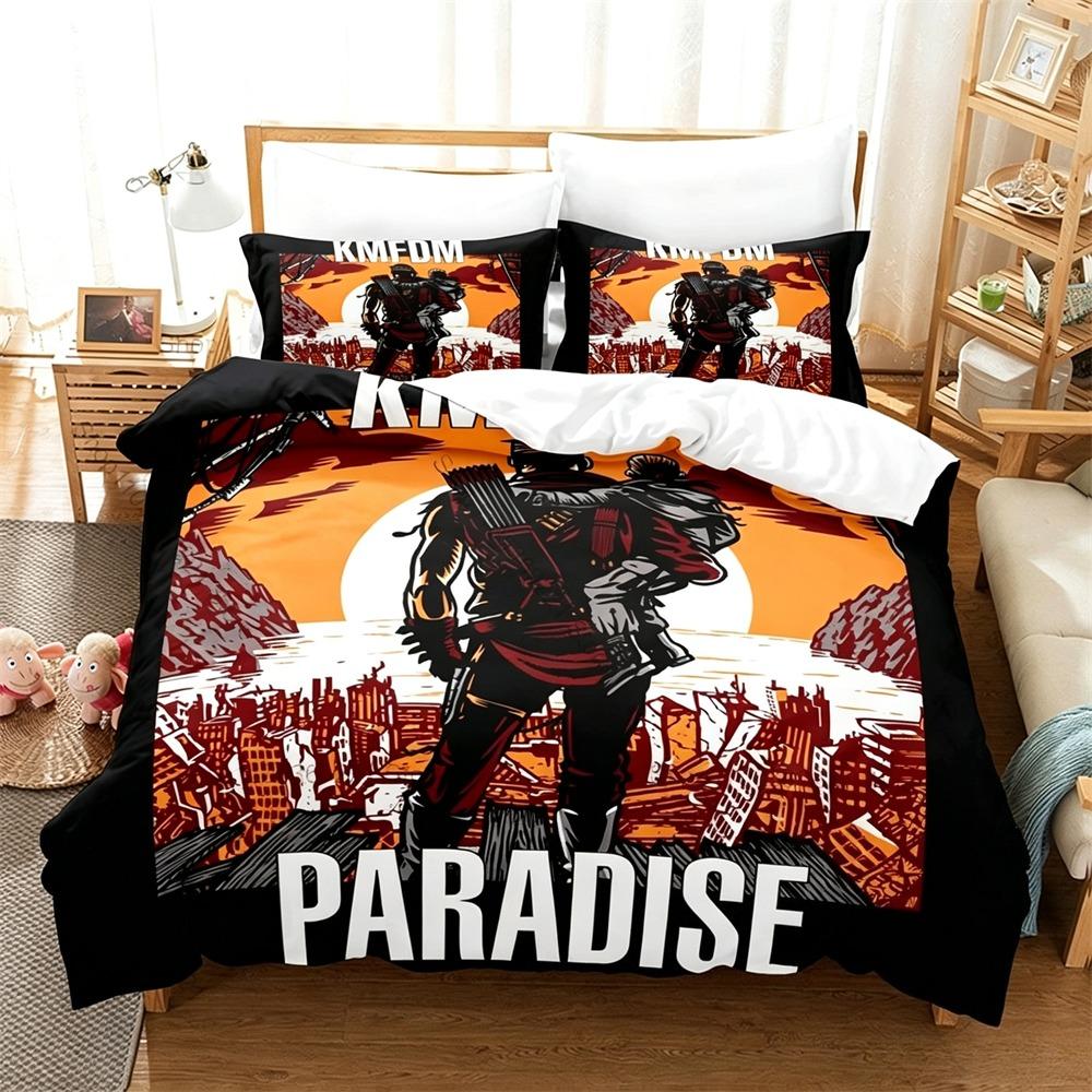 Hot K-Kmfdm Band Duvet Cover Pillowcase Bedding Set Adult Boy Girl Bedroom Decoration Children Gift Single Double Large Size