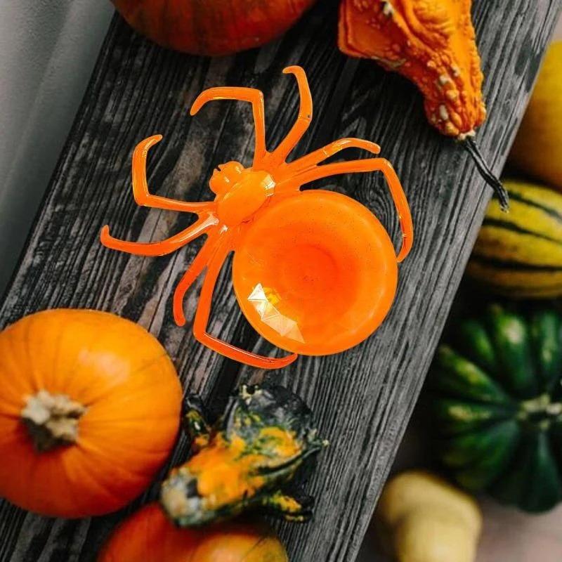 Colorful Spider Shaped Fruit Tray Halloween Spider Candy Cookie Storage Tray Bar Festival Halloween Decoration Candy Bowl