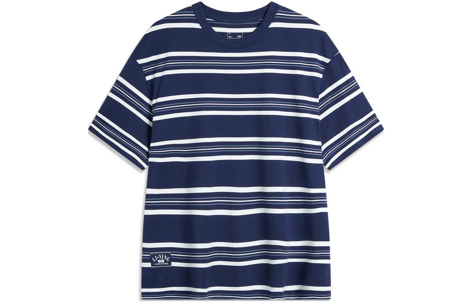 Li Ning Sports Life Collection T Shirt Unisex Dark Ship Blue AHSU655-2 L