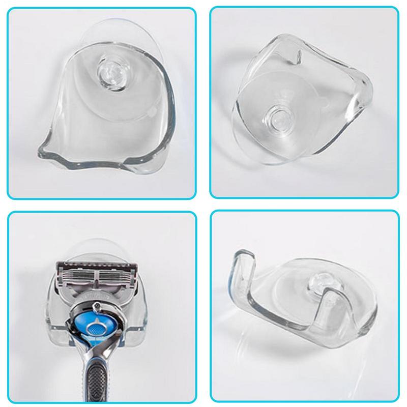 Suction Cup Razor Holder Suction Cup Shaver Storage Rack Shower Razor Holder Shaver Holder for Bathroom & Kitchen Shower Hooks