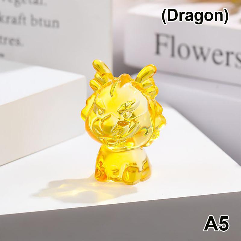 Crystal Mini Twelve Zodiac Ornaments Cute Little Animal Model Mouse Ox Tiger Rabbit Dragon Snake Desktop Decor Home Decor Gifts