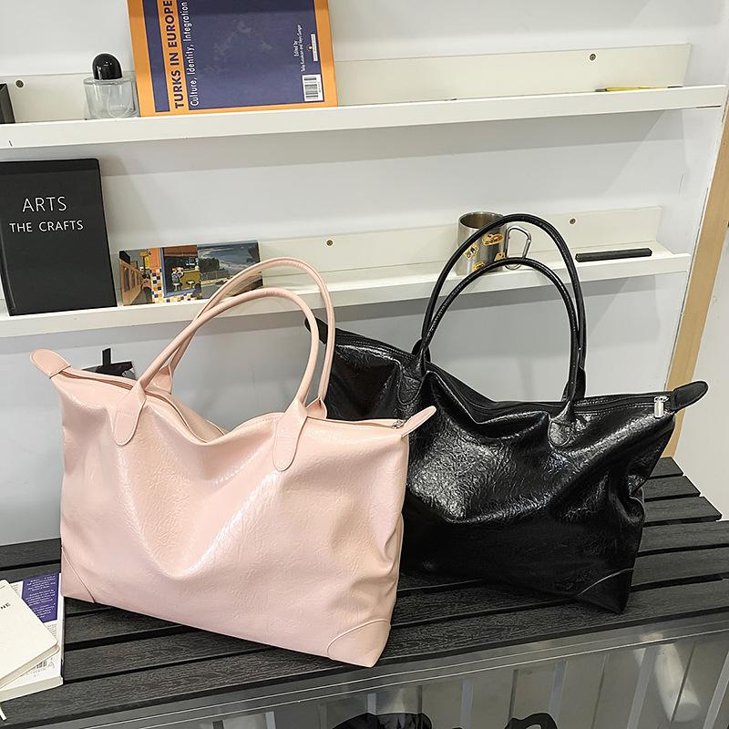 Short-distance Large-capacity Travel Bag Women's Portable Business Trip Storage Tote Bag Going Out Fitness Sports Bag Pu Leather Duffel Bag