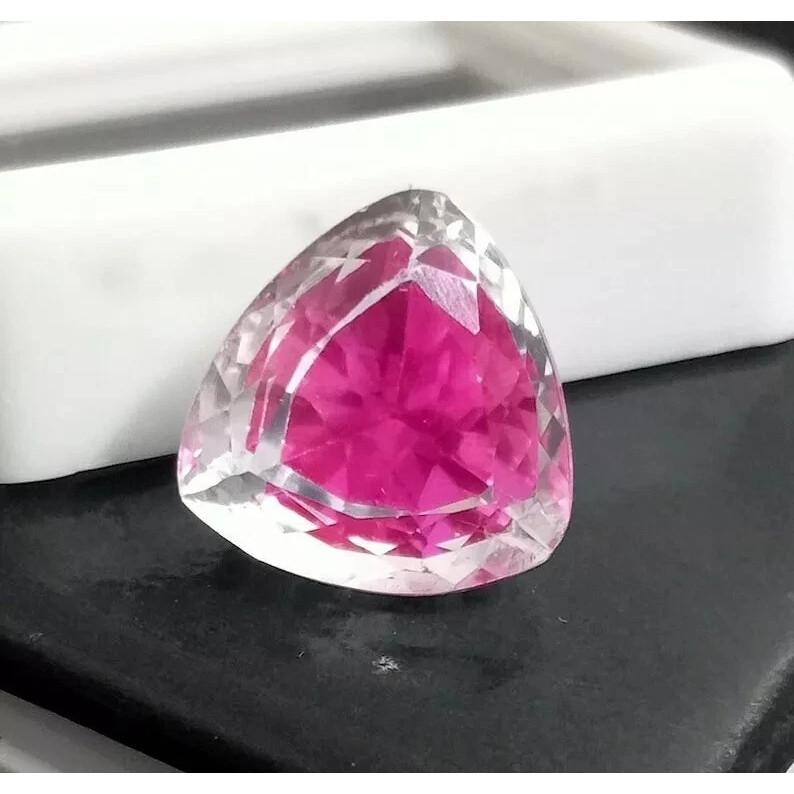 7+ Ct Natural Sapphire Pitambari Trillion Rare Certified Loose Gemstone