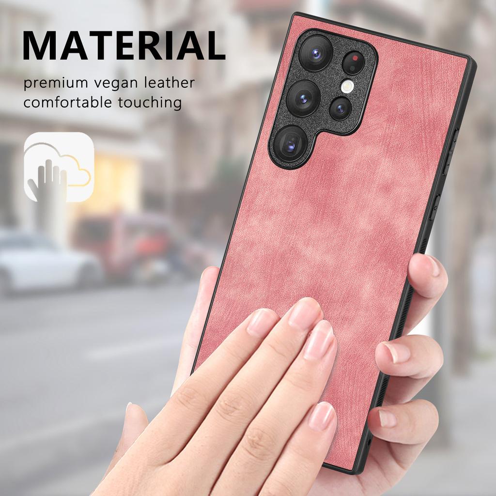 For Samsung Galaxy S24 Ultra Case Retro Slim Fit PU Leather Phone Back Cover