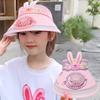 Children's Cute Rabbit Ear Fan Empty Top Hat Charging Outdoor Sunshade UV Protection Cartoon Sun Cap
