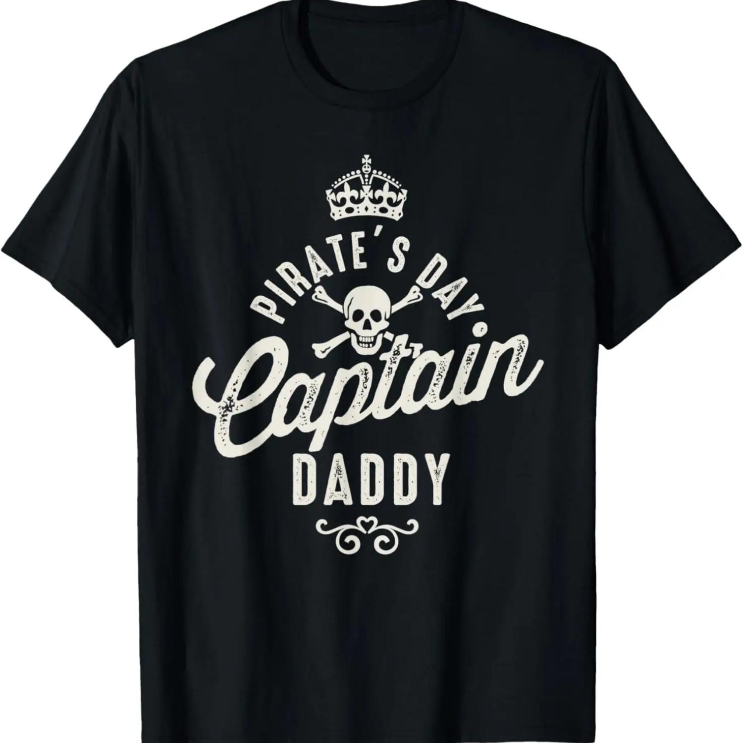 

Mens Pirate Day Funny Captain Dad Vintage T-Shirt XXXXXL чорний