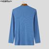 INCERUN Homens Zipper Patchwork Sólido Casual Malha Tops Pullovers