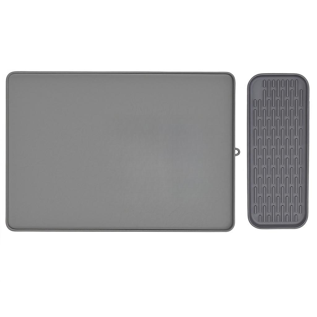 Stylish Silicone Dish Drying Mat for Coffee Machines Protects Surfaces While Being Easy To Clean and Store Away