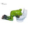 Humorous Gift for Friends Drunk Frog on The Toilet Decor, Funny Sculpture Tabletop Stress Relief Gag Cute Resin Desktop Ornament Home Office