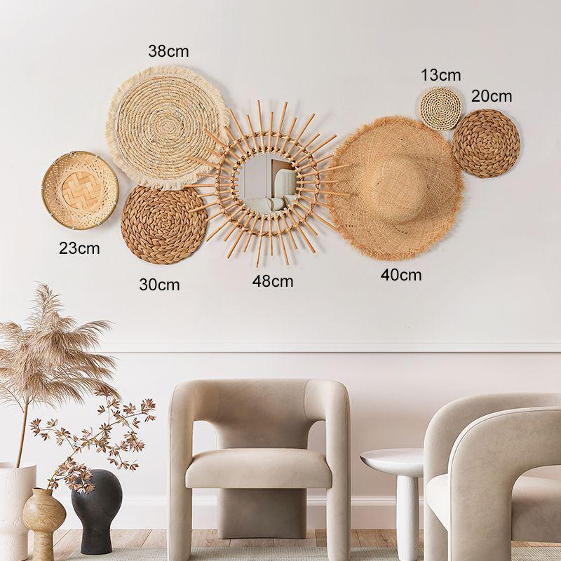 Wabi-Sabi Rattan Wall Hanging for Living Room, Bedroom, or Entryway