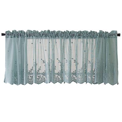 Cortina de janela curta romana moderna com bainha de renda para armário de cozinha e decoração de casa