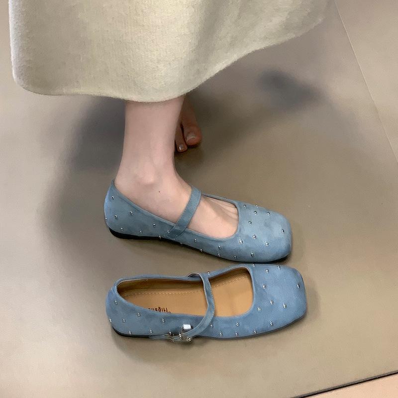 French Gypsy Flat-soled Single Shoes Women's 2025 New Niche Design Sense Square Head Soft Sole Mary Jane Shoes