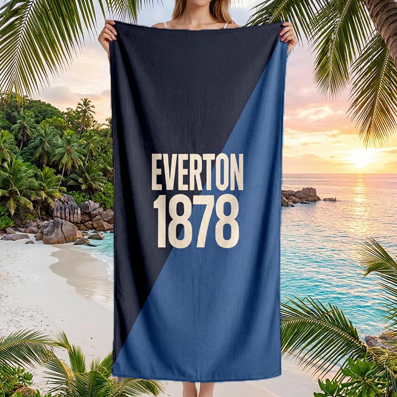 Asciugamano da Spiaggia Calcio Everton Morbido Microfibra Asciugamano Estivo Asciugatura Rapida Assorbente per Spiaggia Piscina Viaggio