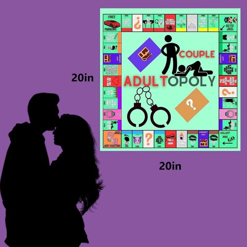 Adultopoly Board Game, Couple Board Game, Couple Adult Opoly Board Game, Date Night Ideas, Intimacy Deck Cards for Couples