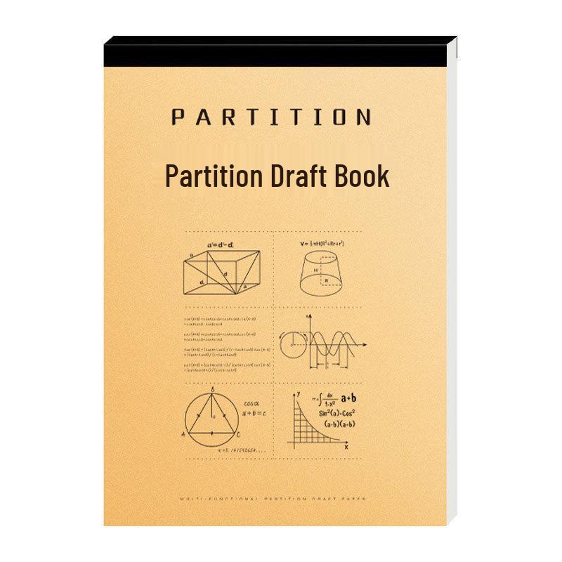 Sectioned Draft Book with Thickened Paper for Eye Protection - Suitable for Primary to College Students & Math Exams