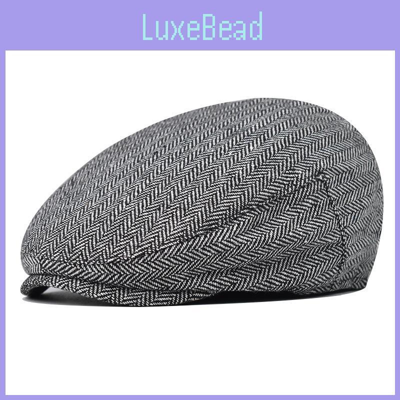 Pattern Cotton Lattice Beret  Hat For Men With Adjustable Casual Outdoor Travel