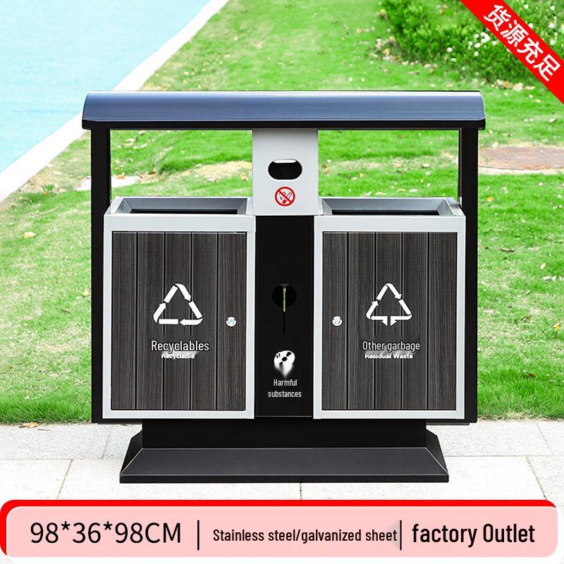 High-End Stainless Steel Outdoor Trash Can for Villas and Communities