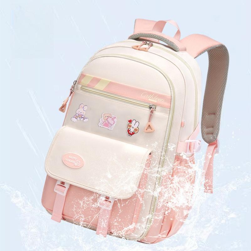 Fashionable and Casual Student School Bags Color Splicing Large Capacity Elementary School Backpack Lightweight Breathable Simple Commuting Bookbag