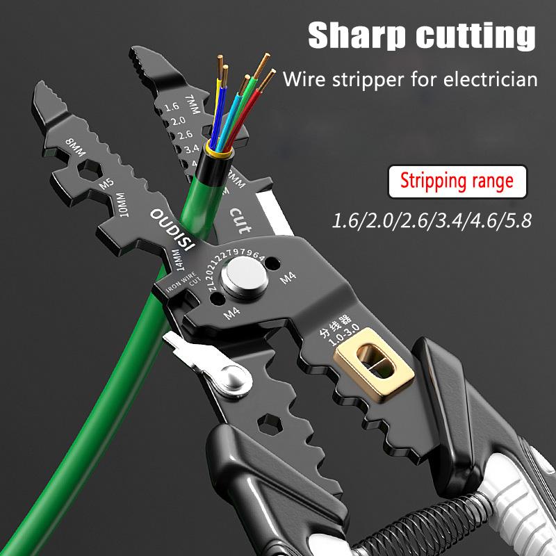 25 In 1 Multi-functional Wire Stripping Pliers Electrician Pliers Long Nose Pliers Wire Stripper Cable Cutter Terminal Crimping