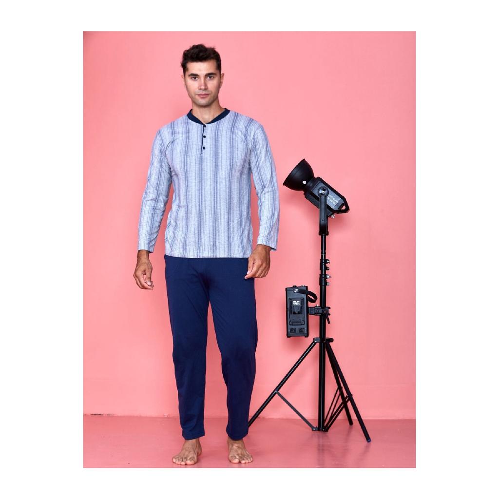 Meeste Coton Puuvillane Pikkade Varrukatega Pidžaamakomplekt Hooajaline Toode