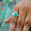 Turquoise Gemstone Silver Women Ring, Natural Crystal & Sterling Silver Handmade Aesthetic Jewelry, Valentine Day Gift For Wife
