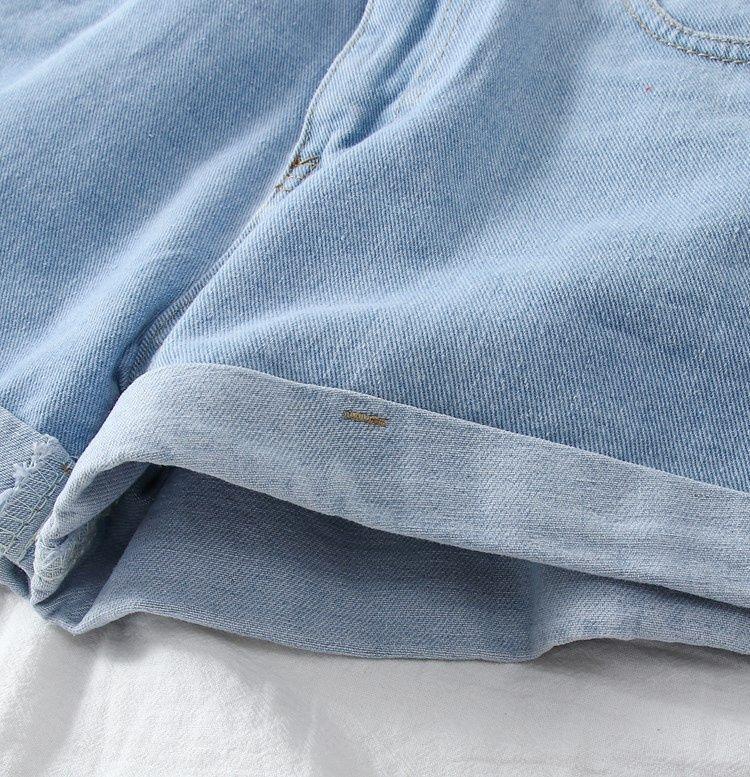 Damen 608 Weit geschnittene Jeans-Shorts: Hohe Taille, Figurschmeichelnde A-Linie, Perfekt für den Sommer 2022