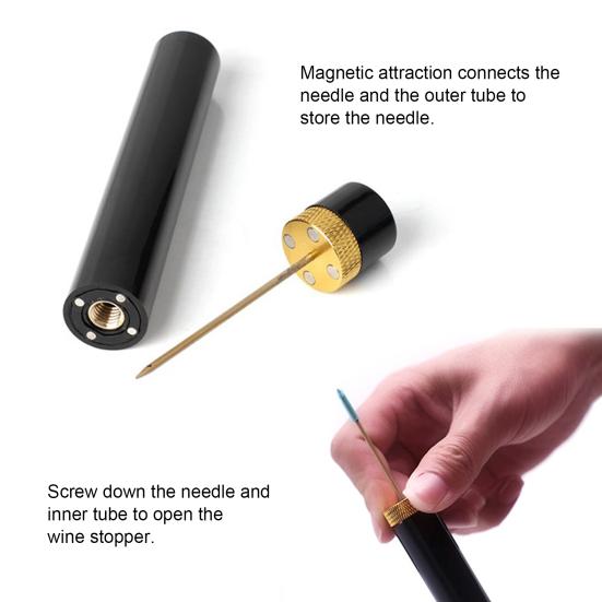 Wine Opener Air Pressure Wine Bottle Opener Needle Type Cork Remover Portable Pocket Corkscrew Pump for Home Restaurant Party