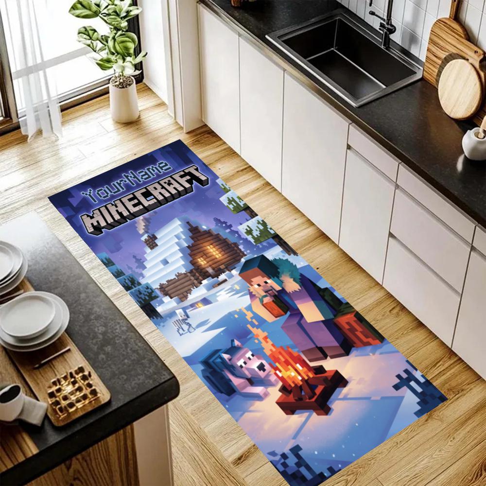 Minecraft Customize Your Name Kitchen Rug Runner Rug Laundry Mat Hallway Entryway The Best Gift Choice