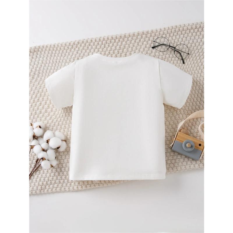 Children Crew Neck Short Sleeve T-Shirt with MY GREAT AUNT LOVES ME Letter Print