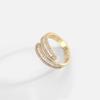 Vacuum Electroplated Gold Small Ornaments, Brass Strip with Zircon Jewelry, Shiny Full Women's Open Ring Jewelry.