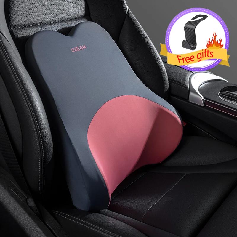 Car Headrest Waist Pillow 3D Memory Foam Seat Support for Home Office Neck Rest Breathable Car Back Lumbar Cushion Accessorries