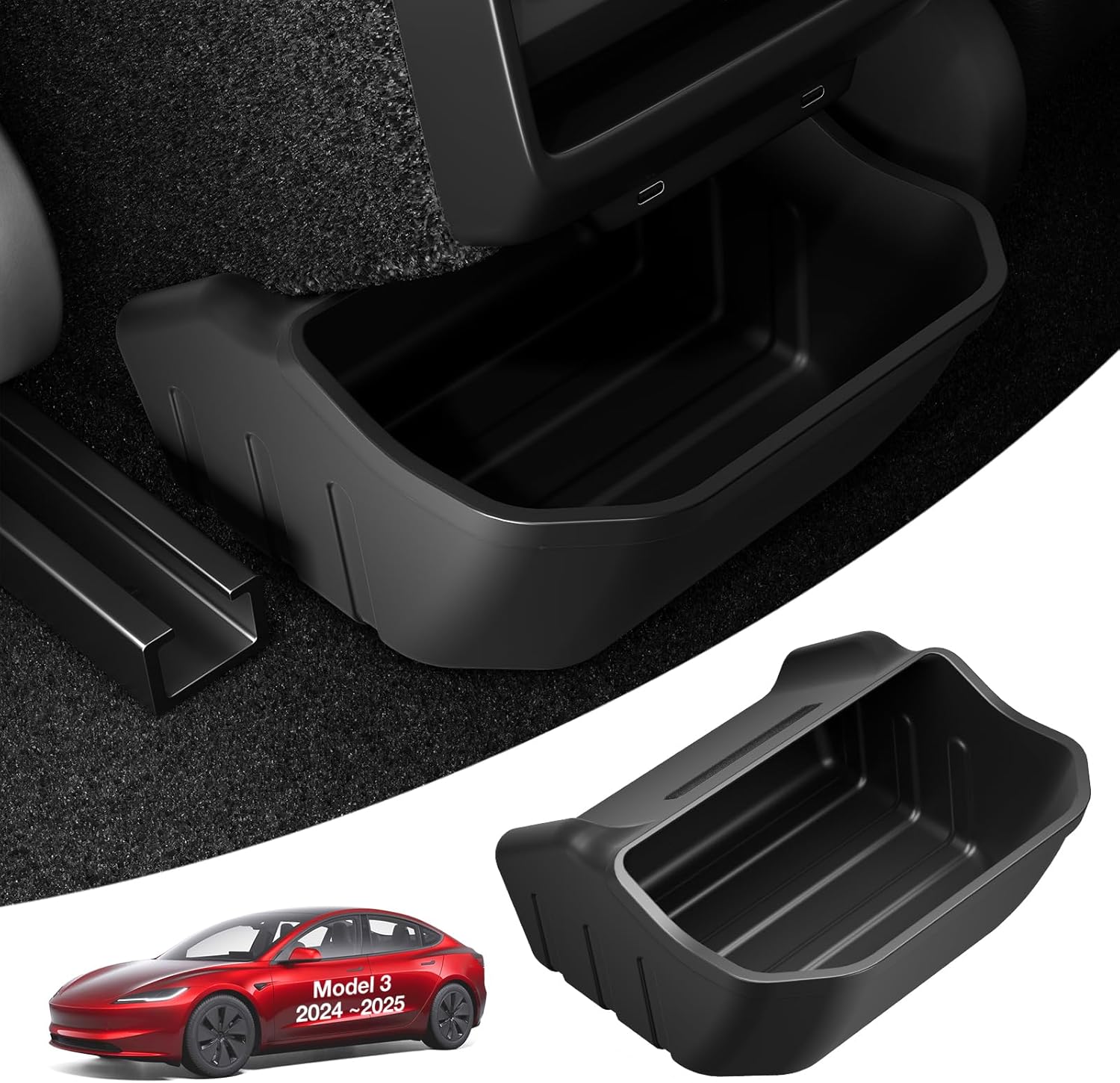 

Rear Center Console Organizer [Partitioned Storage & Stable Installation] Backseat Storage Box for Tesla 2026-2026 Model 3/Y